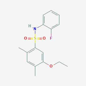 molecular formula C16H18FNO3S B2850085 5-ethoxy-N-(2-fluorophenyl)-2,4-dimethylbenzene-1-sulfonamide CAS No. 2305531-43-3