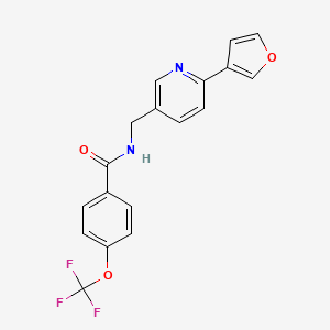 molecular formula C18H13F3N2O3 B2850086 N-((6-(furan-3-yl)pyridin-3-yl)methyl)-4-(trifluoromethoxy)benzamide CAS No. 2034337-75-0