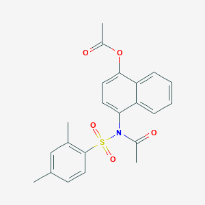 molecular formula C22H21NO5S B285009 4-{Acetyl[(2,4-dimethylphenyl)sulfonyl]amino}-1-naphthyl acetate 
