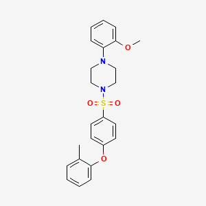 molecular formula C24H26N2O4S B2850092 1-(2-Methoxyphenyl)-4-((4-(o-tolyloxy)phenyl)sulfonyl)piperazine CAS No. 606944-27-8