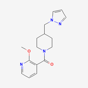 (4-((1H-pyrazol-1-yl)methyl)piperidin-1-yl)(2-methoxypyridin-3-yl)methanone