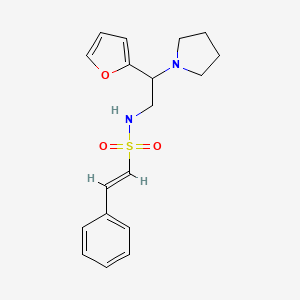 (E)-N-[2-(furan-2-yl)-2-pyrrolidin-1-ylethyl]-2-phenylethenesulfonamide