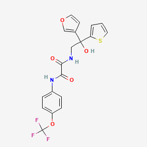 molecular formula C19H15F3N2O5S B2850103 N1-(2-(furan-3-yl)-2-hydroxy-2-(thiophen-2-yl)ethyl)-N2-(4-(trifluoromethoxy)phenyl)oxalamide CAS No. 2034337-27-2