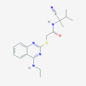 molecular formula C18H23N5OS B2850104 N-(2-cyano-3-methylbutan-2-yl)-2-[4-(ethylamino)quinazolin-2-yl]sulfanylacetamide CAS No. 924126-28-3