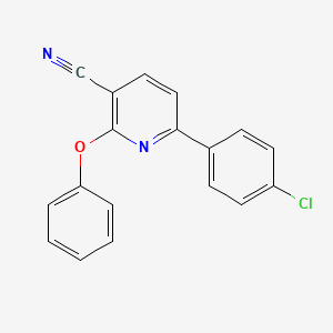 molecular formula C18H11ClN2O B2850113 6-(4-Chlorophenyl)-2-phenoxypyridine-3-carbonitrile CAS No. 252059-10-2