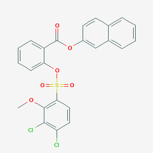 molecular formula C24H16Cl2O6S B2850115 Naphthalen-2-yl 2-[(3,4-dichloro-2-methoxybenzenesulfonyl)oxy]benzoate CAS No. 2380178-58-3