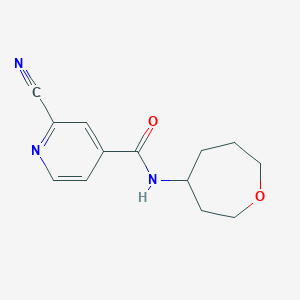 molecular formula C13H15N3O2 B2850118 2-Cyano-N-(oxepan-4-yl)pyridine-4-carboxamide CAS No. 2224411-05-4