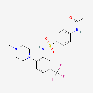 molecular formula C20H23F3N4O3S B2850119 N-(4-{[2-(4-methylpiperazino)-5-(trifluoromethyl)anilino]sulfonyl}phenyl)acetamide CAS No. 866134-12-5