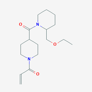 molecular formula C17H28N2O3 B2850123 1-[4-[2-(Ethoxymethyl)piperidine-1-carbonyl]piperidin-1-yl]prop-2-en-1-one CAS No. 2361739-64-0