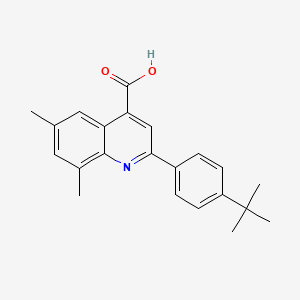 molecular formula C22H23NO2 B2850128 2-(4-Tert-butylphenyl)-6,8-dimethylquinoline-4-carboxylic acid CAS No. 590356-79-9