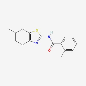 molecular formula C16H18N2OS B2850135 2-methyl-N-(6-methyl-4,5,6,7-tetrahydrobenzo[d]thiazol-2-yl)benzamide CAS No. 312941-22-3