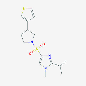 2-isopropyl-1-methyl-4-((3-(thiophen-3-yl)pyrrolidin-1-yl)sulfonyl)-1H-imidazole