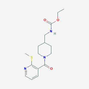 molecular formula C16H23N3O3S B2850148 Ethyl ((1-(2-(methylthio)nicotinoyl)piperidin-4-yl)methyl)carbamate CAS No. 1235637-10-1