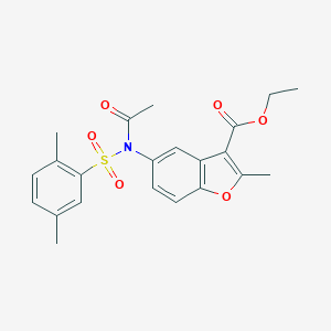 Ethyl 5-{acetyl[(2,5-dimethylphenyl)sulfonyl]amino}-2-methyl-1-benzofuran-3-carboxylate