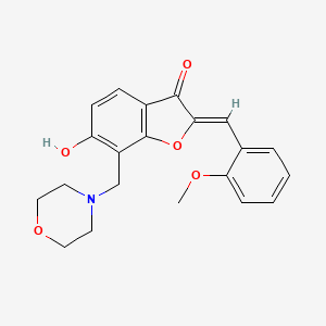 molecular formula C21H21NO5 B2850154 (Z)-6-hydroxy-2-(2-methoxybenzylidene)-7-(morpholinomethyl)benzofuran-3(2H)-one CAS No. 869078-13-7