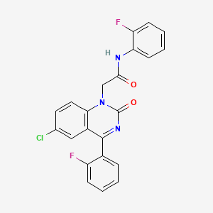 2-(6-chloro-4-(2-fluorophenyl)-2-oxoquinazolin-1(2H)-yl)-N-(2-fluorophenyl)acetamide