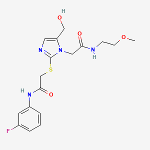 N-(3-fluorophenyl)-2-((5-(hydroxymethyl)-1-(2-((2-methoxyethyl)amino)-2-oxoethyl)-1H-imidazol-2-yl)thio)acetamide
