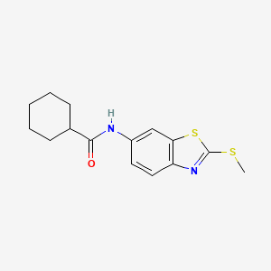 molecular formula C15H18N2OS2 B2850172 N-(2-(methylthio)benzo[d]thiazol-6-yl)cyclohexanecarboxamide CAS No. 330191-10-1