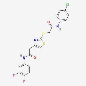 N-(4-chlorophenyl)-2-((4-(2-((3,4-difluorophenyl)amino)-2-oxoethyl)thiazol-2-yl)thio)acetamide