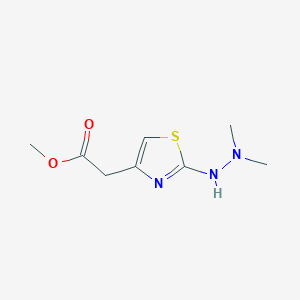 molecular formula C8H13N3O2S B2850177 Methyl 2-[2-(2,2-dimethylhydrazin-1-yl)-1,3-thiazol-4-yl]acetate CAS No. 1547541-48-9