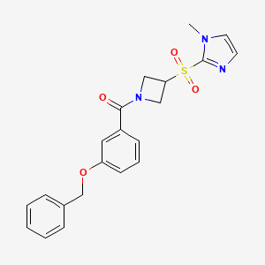 (3-(benzyloxy)phenyl)(3-((1-methyl-1H-imidazol-2-yl)sulfonyl)azetidin-1-yl)methanone