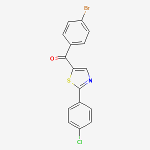 molecular formula C16H9BrClNOS B2850186 (4-Bromophenyl)[2-(4-chlorophenyl)-1,3-thiazol-5-yl]methanone CAS No. 343376-21-6