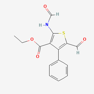 molecular formula C15H13NO4S B2850198 Ethyl 2-formamido-5-formyl-4-phenylthiophene-3-carboxylate CAS No. 380345-68-6