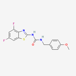 molecular formula C16H13F2N3O2S B2850201 1-(4,6-Difluorobenzo[d]thiazol-2-yl)-3-(4-methoxybenzyl)urea CAS No. 1207006-49-2