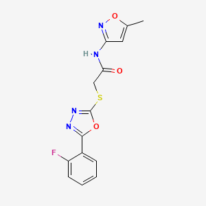 2-((5-(2-fluorophenyl)-1,3,4-oxadiazol-2-yl)thio)-N-(5-methylisoxazol-3-yl)acetamide