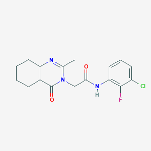 molecular formula C17H17ClFN3O2 B2850211 N-(3-chloro-2-fluorophenyl)-2-(2-methyl-4-oxo-5,6,7,8-tetrahydroquinazolin-3(4H)-yl)acetamide CAS No. 1251615-10-7