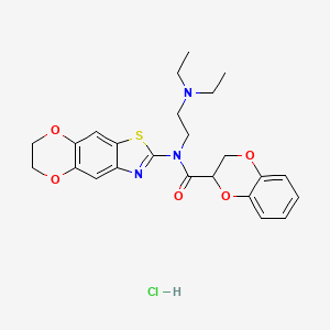 N-(2-(diethylamino)ethyl)-N-(6,7-dihydro-[1,4]dioxino[2',3':4,5]benzo[1,2-d]thiazol-2-yl)-2,3-dihydrobenzo[b][1,4]dioxine-2-carboxamide hydrochloride