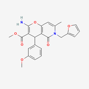 methyl 2-amino-6-(furan-2-ylmethyl)-4-(3-methoxyphenyl)-7-methyl-5-oxo-5,6-dihydro-4H-pyrano[3,2-c]pyridine-3-carboxylate