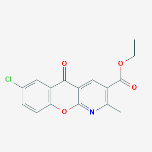 molecular formula C16H12ClNO4 B2850220 ethyl 7-chloro-2-methyl-5-oxo-5H-chromeno[2,3-b]pyridine-3-carboxylate CAS No. 68301-92-8