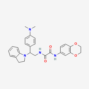 N1-(2,3-dihydrobenzo[b][1,4]dioxin-6-yl)-N2-(2-(4-(dimethylamino)phenyl)-2-(indolin-1-yl)ethyl)oxalamide