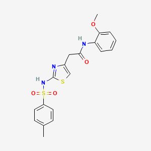 N-(2-methoxyphenyl)-2-(2-(4-methylphenylsulfonamido)thiazol-4-yl)acetamide