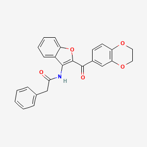 molecular formula C25H19NO5 B2850248 N-[2-(2,3-dihydro-1,4-benzodioxine-6-carbonyl)-1-benzofuran-3-yl]-2-phenylacetamide CAS No. 886185-33-7