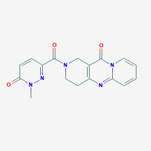 molecular formula C17H15N5O3 B2850250 2-(1-methyl-6-oxo-1,6-dihydropyridazine-3-carbonyl)-3,4-dihydro-1H-dipyrido[1,2-a:4',3'-d]pyrimidin-11(2H)-one CAS No. 2034546-31-9