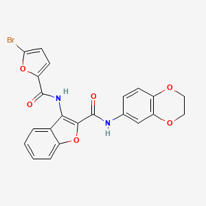 3-(5-bromofuran-2-carboxamido)-N-(2,3-dihydrobenzo[b][1,4]dioxin-6-yl)benzofuran-2-carboxamide