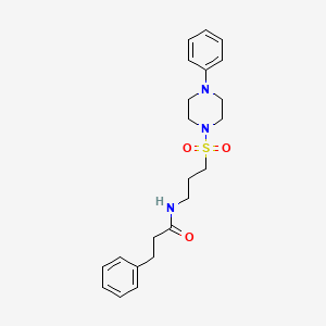 3-phenyl-N-(3-((4-phenylpiperazin-1-yl)sulfonyl)propyl)propanamide