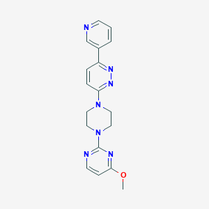 molecular formula C18H19N7O B2850268 3-[4-(4-Methoxypyrimidin-2-yl)piperazin-1-yl]-6-pyridin-3-ylpyridazine CAS No. 2380144-25-0