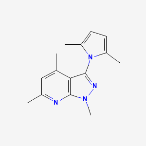 molecular formula C15H18N4 B2850269 3-(2,5-dimethyl-1H-pyrrol-1-yl)-1,4,6-trimethyl-1H-pyrazolo[3,4-b]pyridine CAS No. 866131-85-3