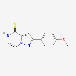 molecular formula C13H11N3OS B2850279 2-(4-methoxyphenyl)pyrazolo[1,5-a]pyrazine-4(5H)-thione CAS No. 1255783-40-4