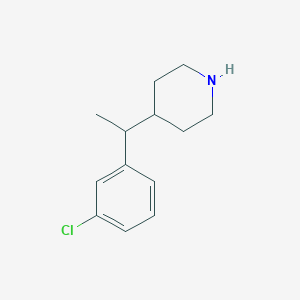 molecular formula C13H18ClN B2850282 4-[1-(3-Chlorophenyl)ethyl]piperidine CAS No. 148492-14-2; 1780227-54-4