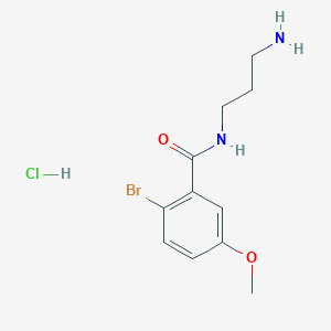 molecular formula C11H16BrClN2O2 B2850285 N-(3-aminopropyl)-2-bromo-5-methoxybenzamide hydrochloride CAS No. 1803586-25-5