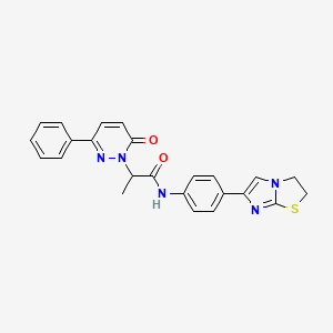 N-(4-(2,3-dihydroimidazo[2,1-b]thiazol-6-yl)phenyl)-2-(6-oxo-3-phenylpyridazin-1(6H)-yl)propanamide