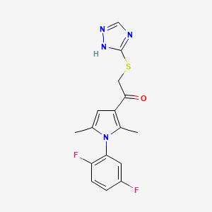 2-((1H-1,2,4-triazol-3-yl)thio)-1-(1-(2,5-difluorophenyl)-2,5-dimethyl-1H-pyrrol-3-yl)ethanone