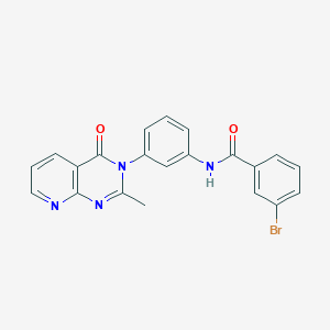 molecular formula C21H15BrN4O2 B2850301 3-bromo-N-(3-(2-methyl-4-oxopyrido[2,3-d]pyrimidin-3(4H)-yl)phenyl)benzamide CAS No. 1005304-87-9