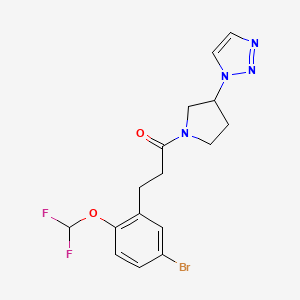 1-(3-(1H-1,2,3-triazol-1-yl)pyrrolidin-1-yl)-3-(5-bromo-2-(difluoromethoxy)phenyl)propan-1-one