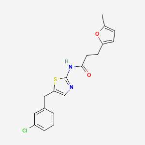 molecular formula C18H17ClN2O2S B2850320 N-[5-(3-chlorobenzyl)-1,3-thiazol-2-yl]-3-(5-methylfuran-2-yl)propanamide CAS No. 327062-14-6