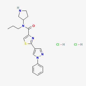 2-(1-Phenylpyrazol-4-yl)-N-propyl-N-pyrrolidin-3-yl-1,3-thiazole-4-carboxamide;dihydrochloride
